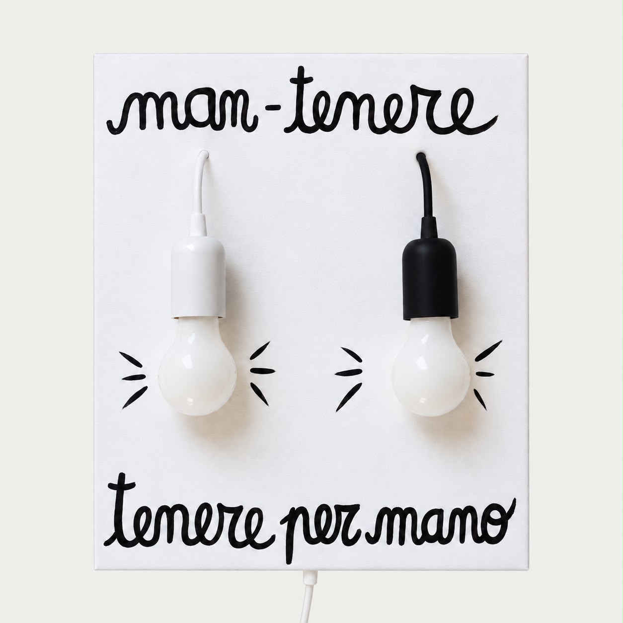 lampada da parete decorativa con due luci scritta mantenere