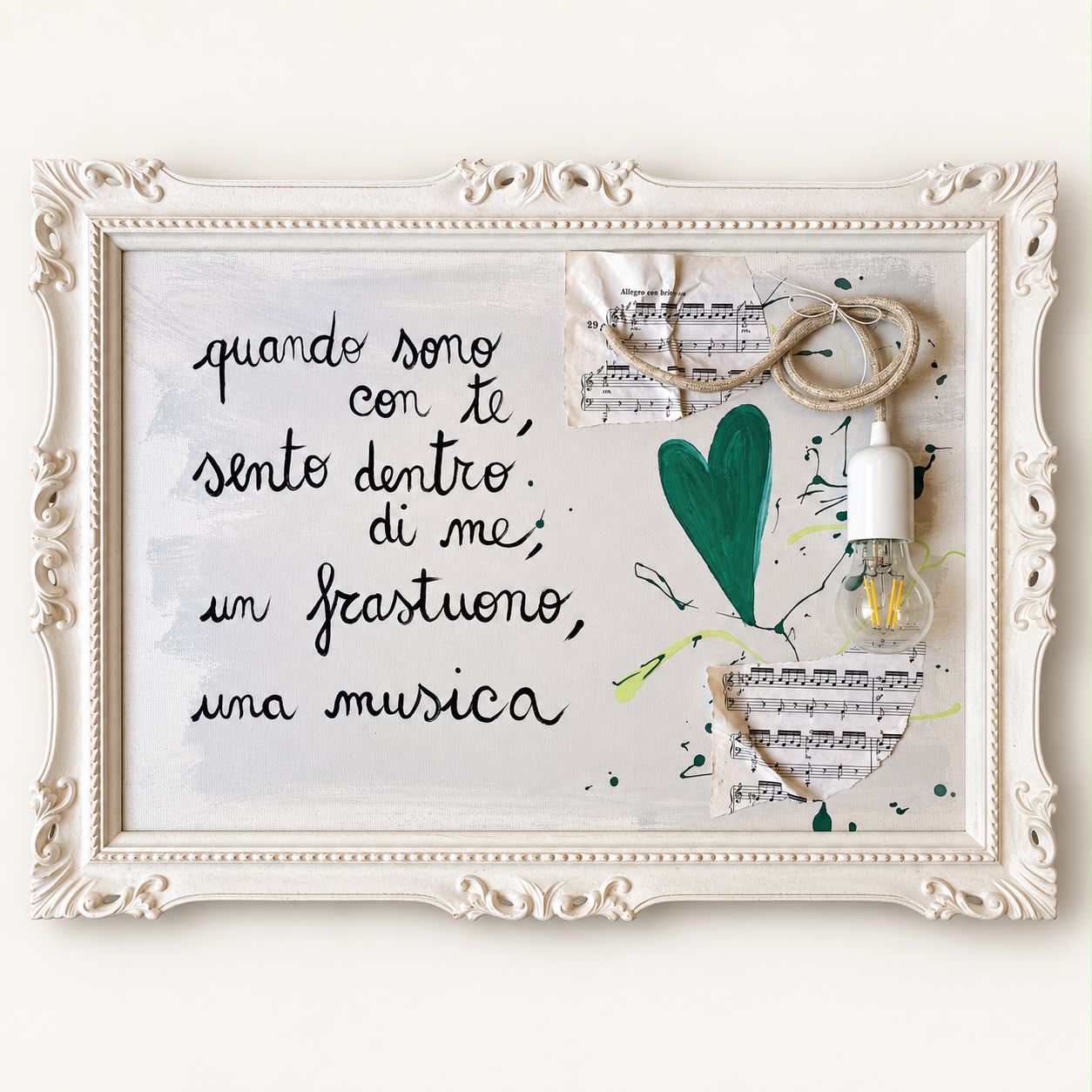 quando sono con te applique musica cornice luce