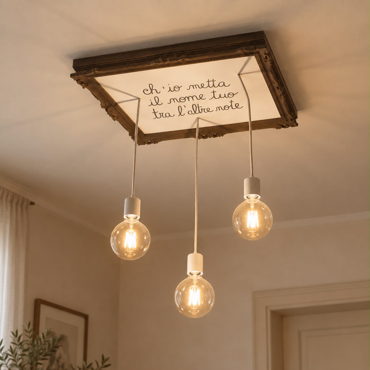 lampadario dante soffitto beige tre luci